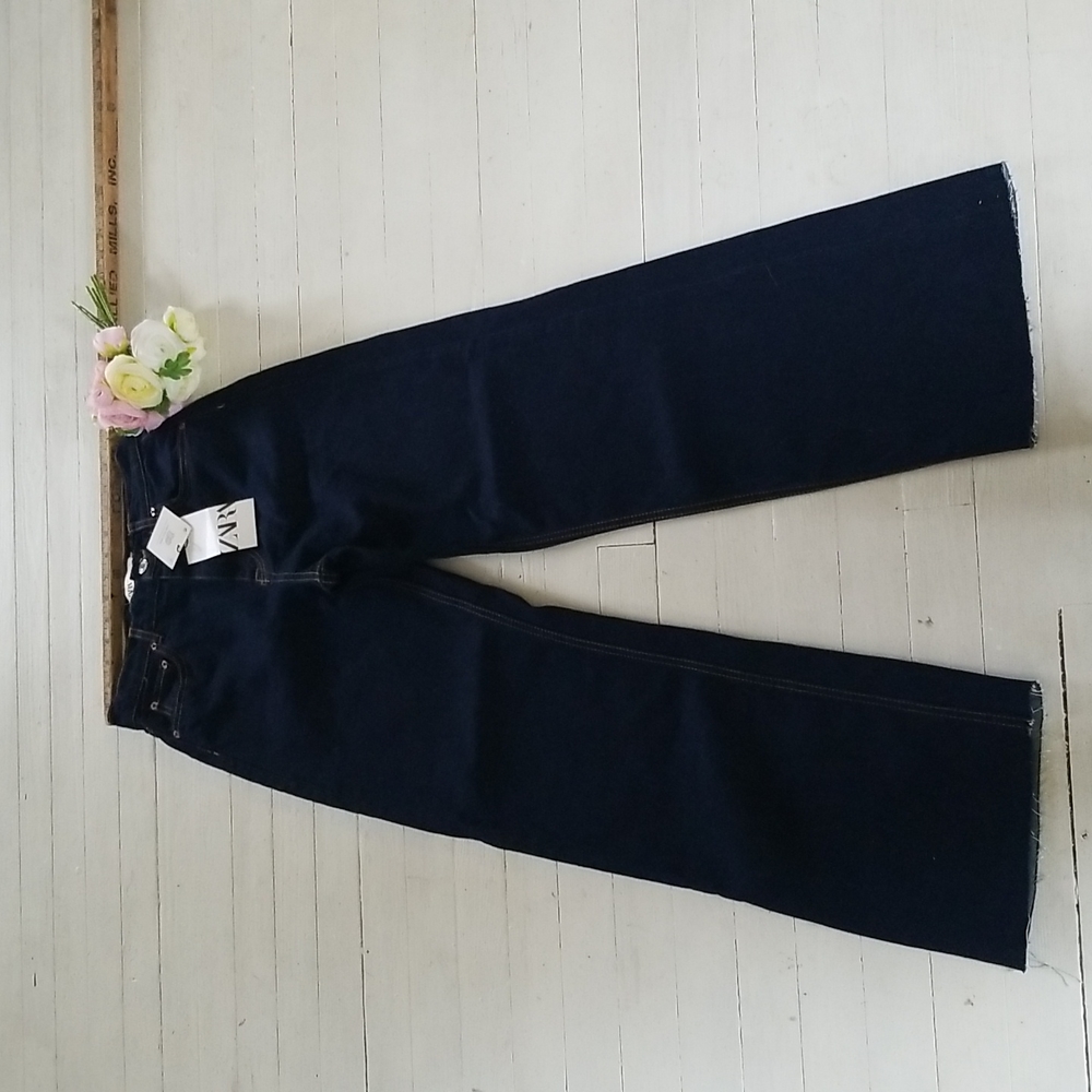 Zara dark wash raw hem jeans - Austin blue